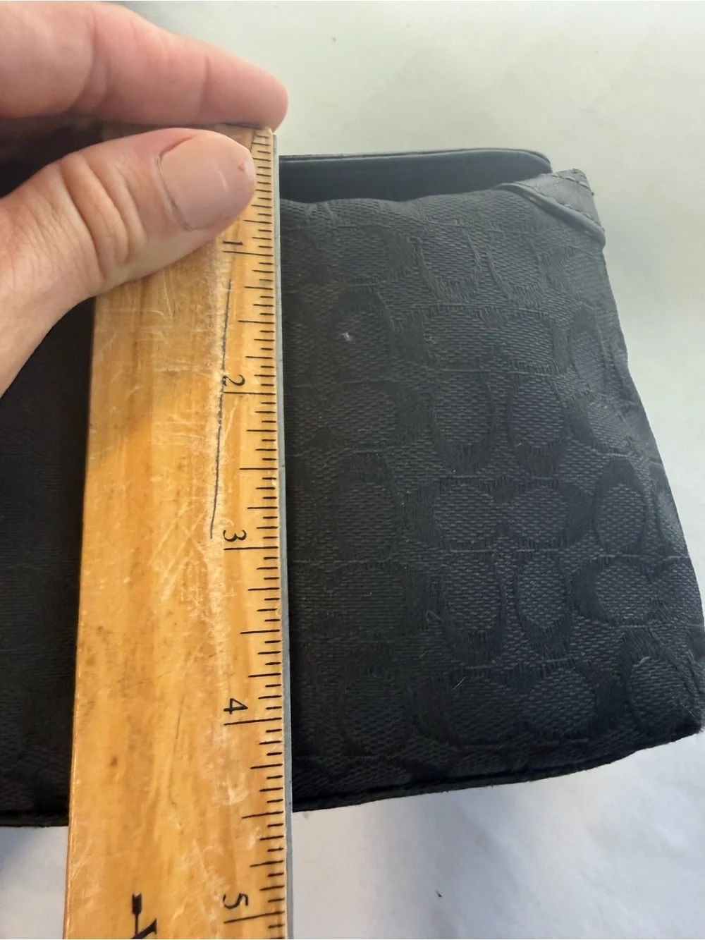 Coach Black Signature Canvas Turn-Lock Wristlet